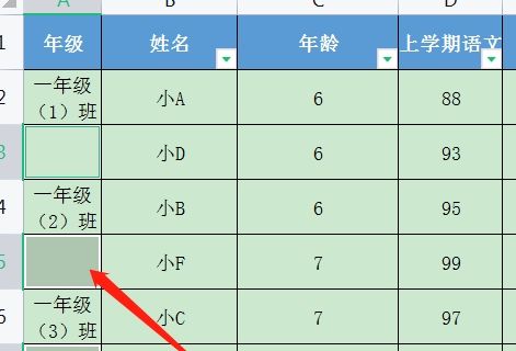 如何将excel中空格部分自动填充上一格数据
，excel中如何使上方空格值自动填充下发单元格内容？图3