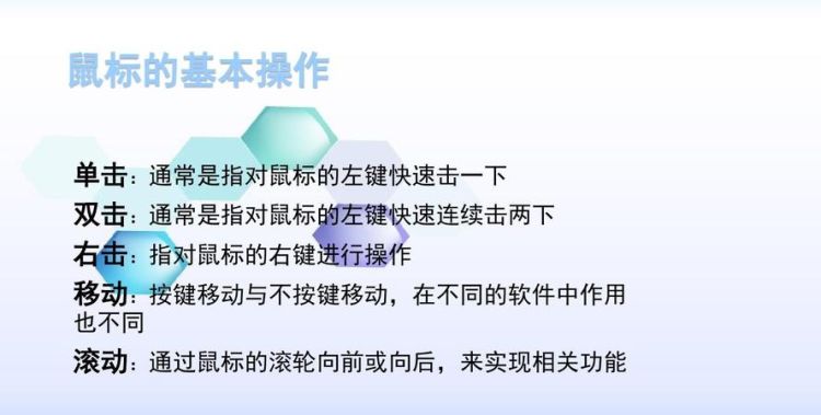 鼠标的操作方法
，初学电脑鼠标左右键的使用方法？图1